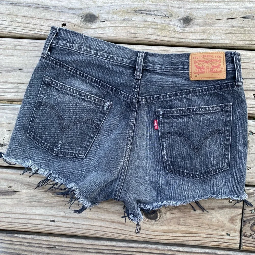 Levi’s 501 Denim Shorts Red Tab Faded Black